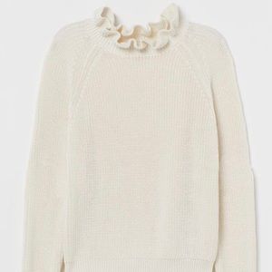 H&M ruffle neck sweater